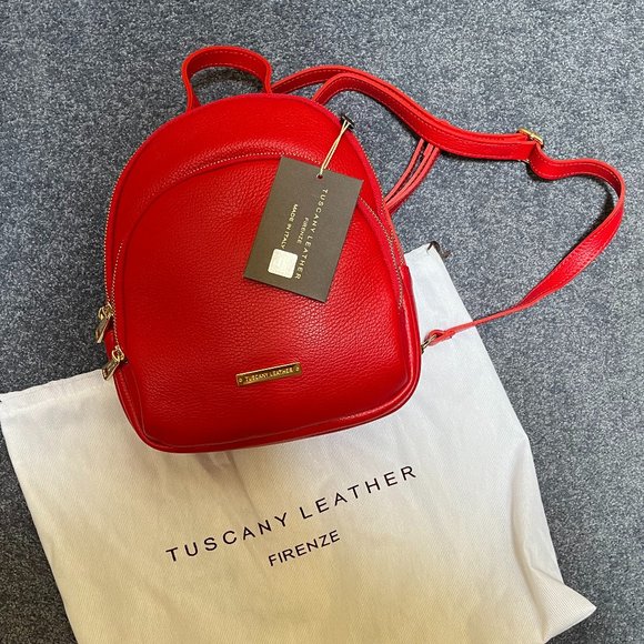 🇮🇹 CLASSY ITALIAN LEATHER CONVERTIBLE BACKPACK SHOULDERBAG - NWT - Picture 4 of 5